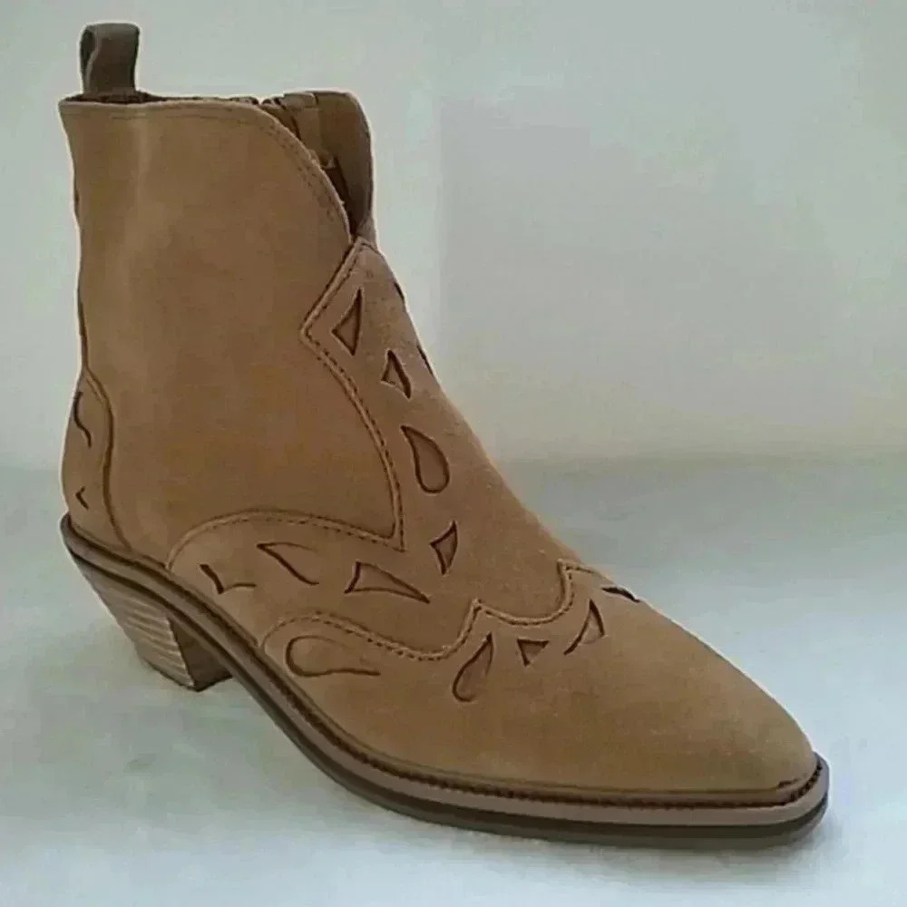 kelsi Dagger suede western cowgirl  ankle boots